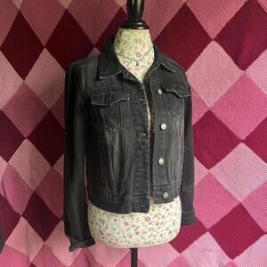 free people black denim Jean jacket